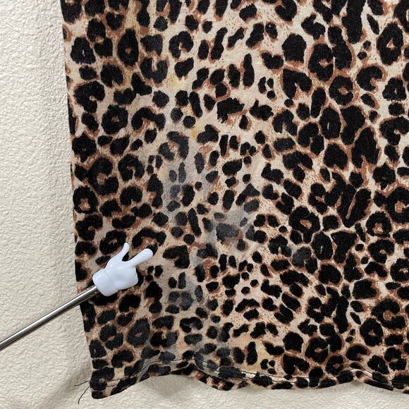 Leopard Print Bodycon Dress Side Slit Lightweight Mall Goth Gyaru McBling Y2k S - Picture 6 of 6